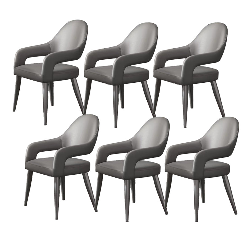Nordic Style Metal Chair Open Back Dining Arm Chair for Dinning Room