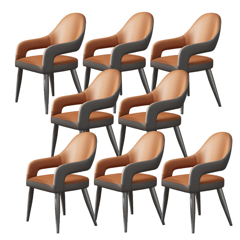 Nordic Style Metal Chair Open Back Dining Arm Chair for Dinning Room