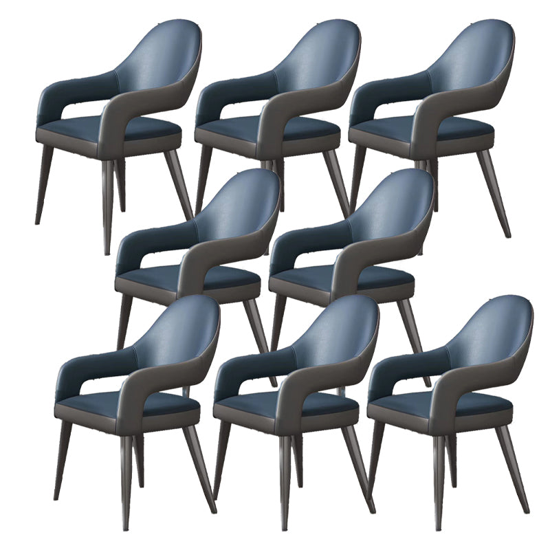 Nordic Style Metal Chair Open Back Dining Arm Chair for Dinning Room