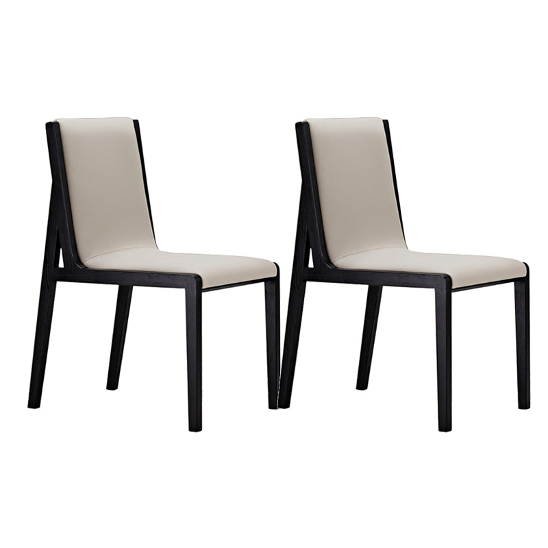 Modern Wood Glam Dining Chair Side Open Back Chair for Kitchen