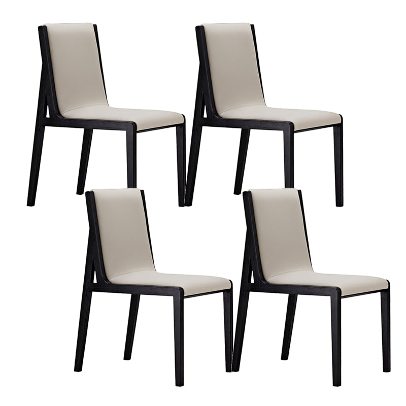 Modern Wood Glam Dining Chair Side Open Back Chair for Kitchen