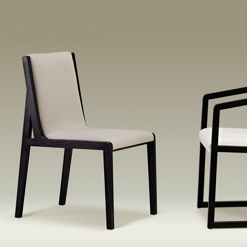 Modern Wood Glam Dining Chair Side Open Back Chair for Kitchen