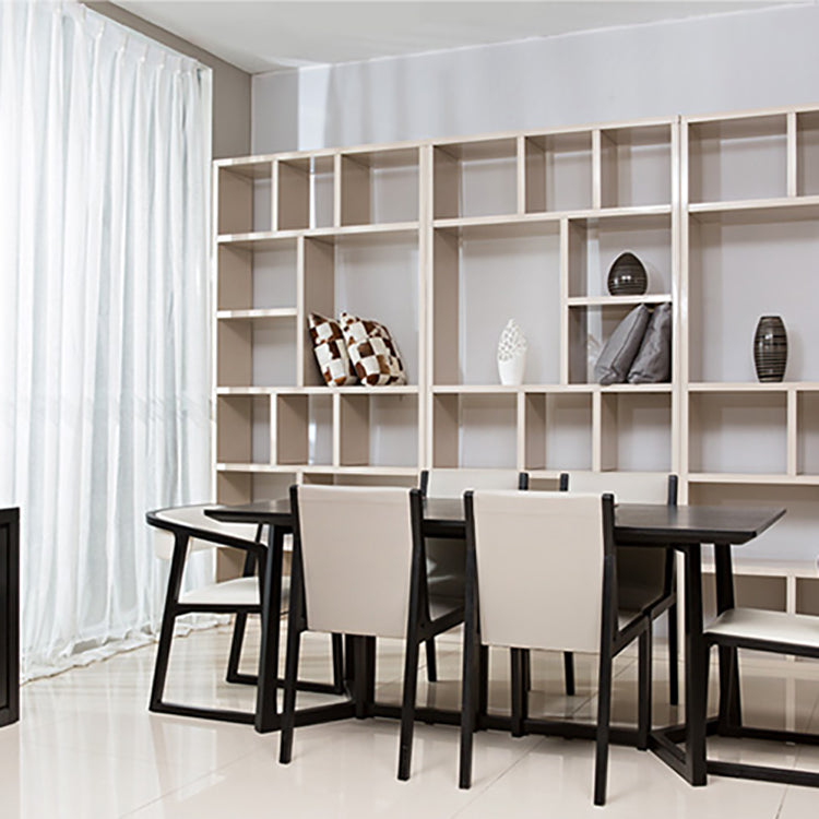 Modern Wood Glam Dining Chair Side Open Back Chair for Kitchen