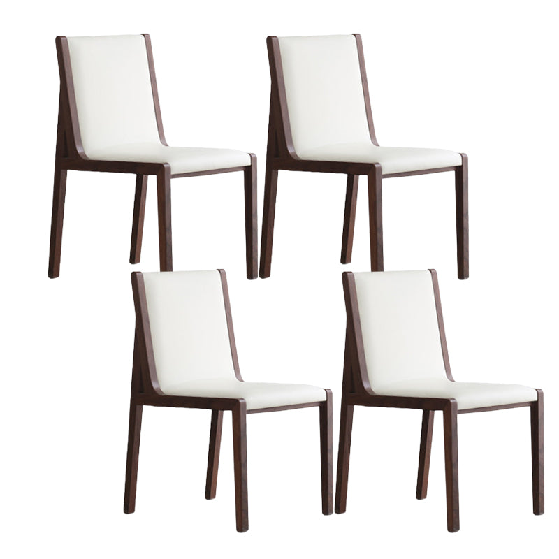 Modern Wood Glam Dining Chair Side Open Back Chair for Kitchen