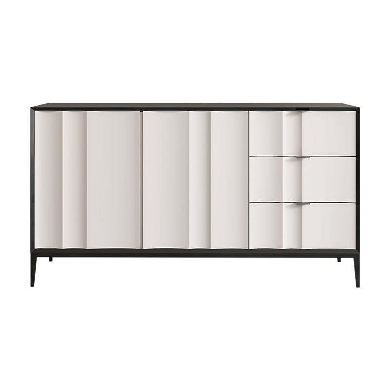 Contemporary Dining Server Engineered Wood Buffet Server with Drawers for Living Room