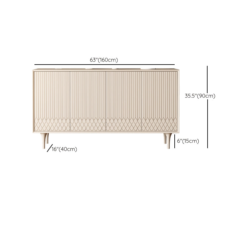 Contemporary Sideboard Cabinet Engineered Wood Sideboard Table with Doors for Kitchen