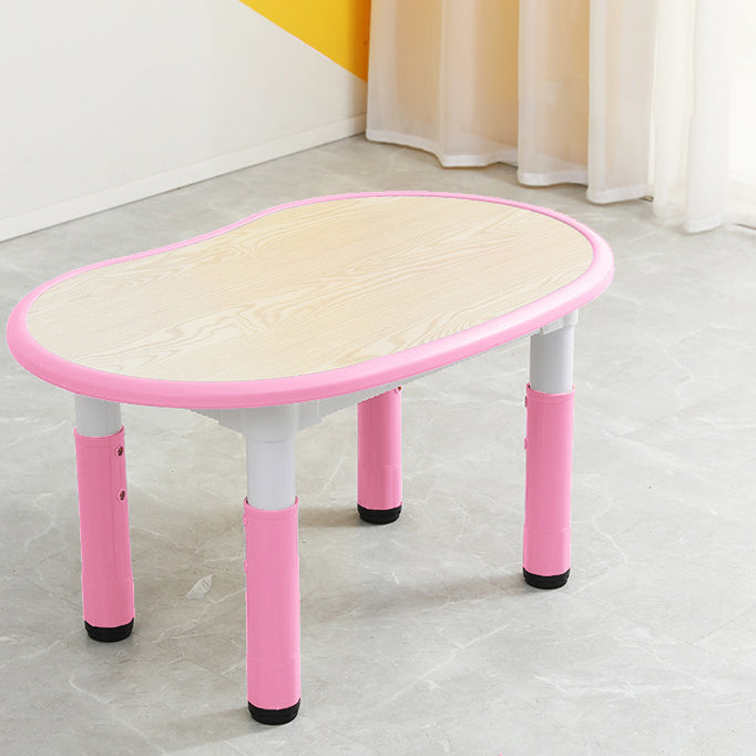 Modern White Wood Writing Desk Adjustable Plastic Legs Height