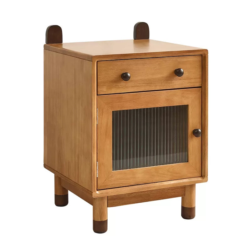 Modern Cabinet Included No Theme Rubberwood Kids Bedside Table