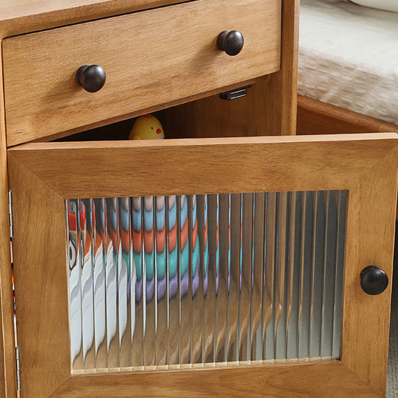 Modern Cabinet Included No Theme Rubberwood Kids Bedside Table
