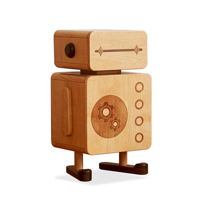 Modern No Theme Solid Wood Kids Bedside Table with Cabinet and Drawer