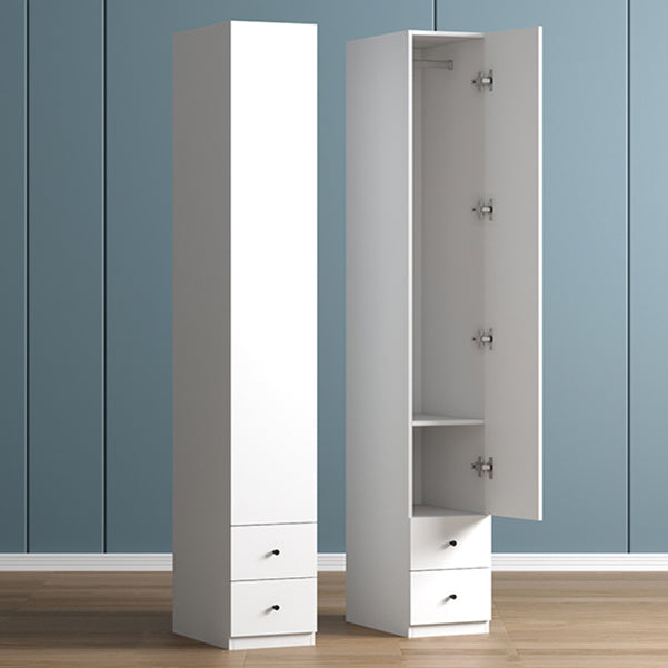 Manufactured Wood Kid's Wardrobe Contemporary White Kids Closet with 1 Door