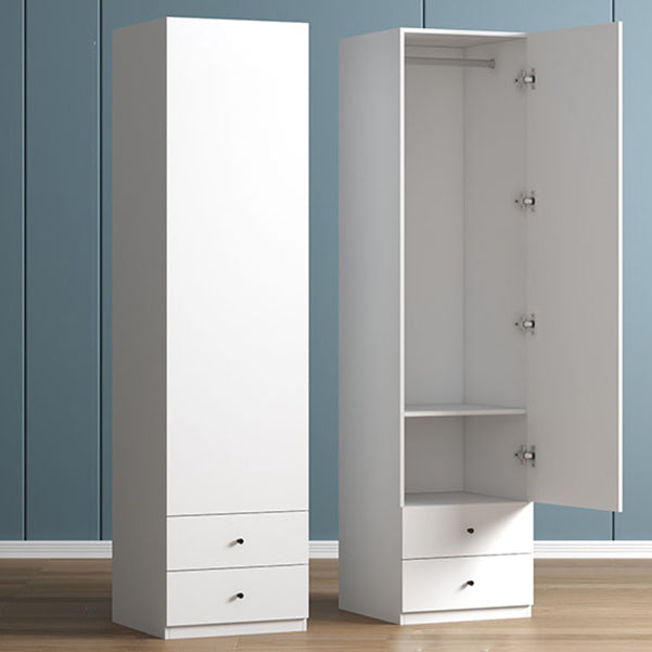 Manufactured Wood Kid's Wardrobe Contemporary White Kids Closet with 1 Door