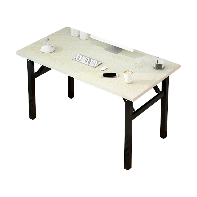 Writing Desk Wood Foldable Home with Storage Shelves Metal Study Desk