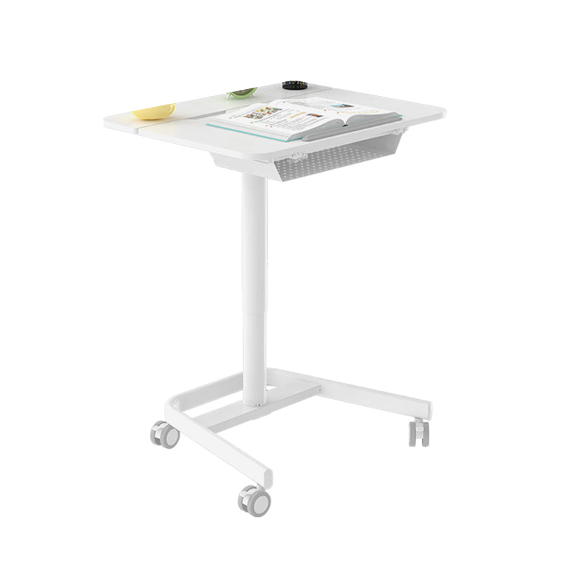 Contemporary Wooden Study Desk Multifunctional Lifting Desk with Metal Base
