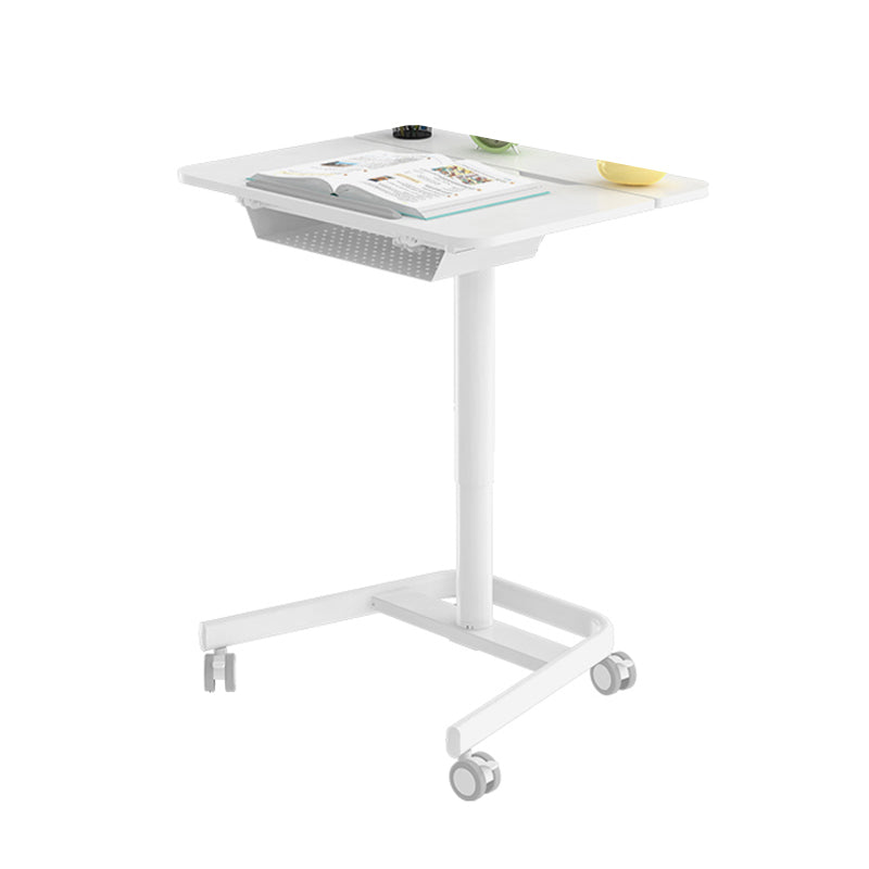 Contemporary Wooden Study Desk Multifunctional Lifting Desk with Metal Base