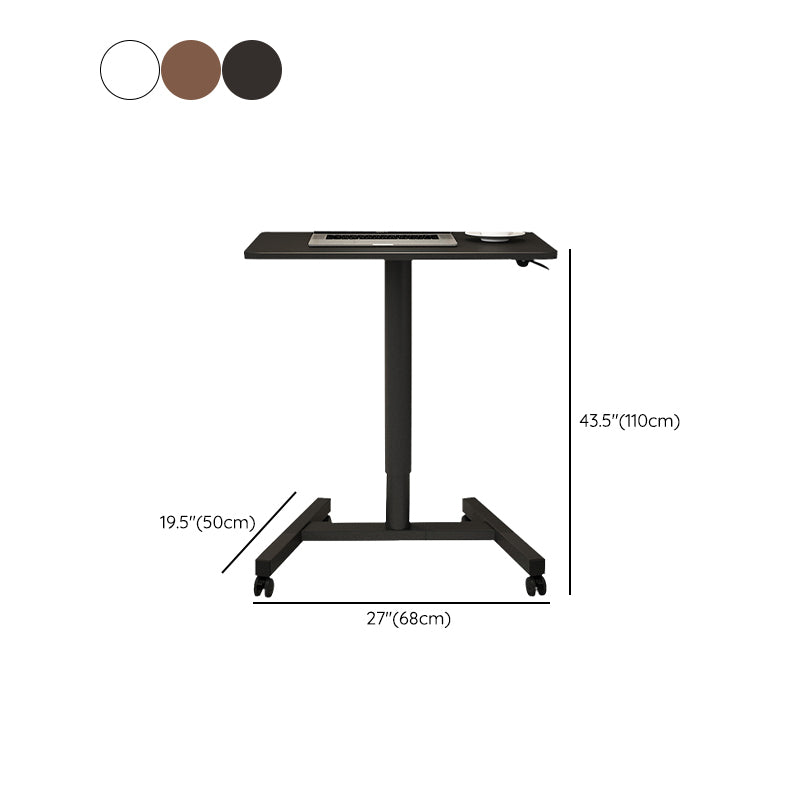 Contemporary Wooden Study Desk Multifunctional Lifting Desk with Metal Base