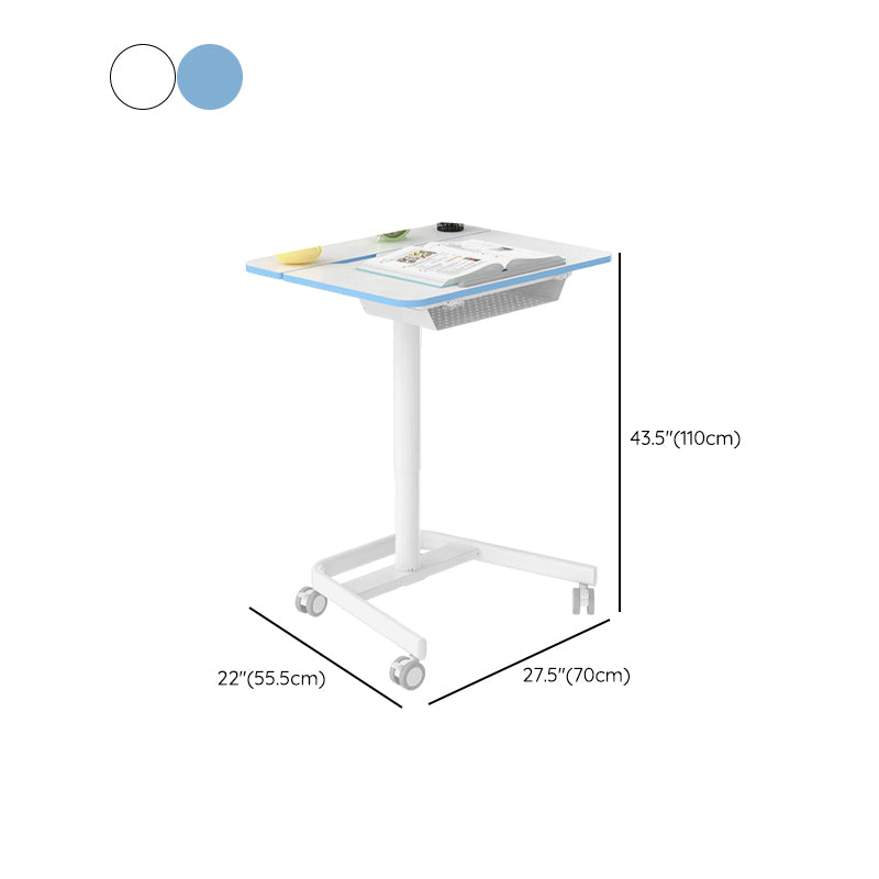 Contemporary Wooden Study Desk Multifunctional Lifting Desk with Metal Base