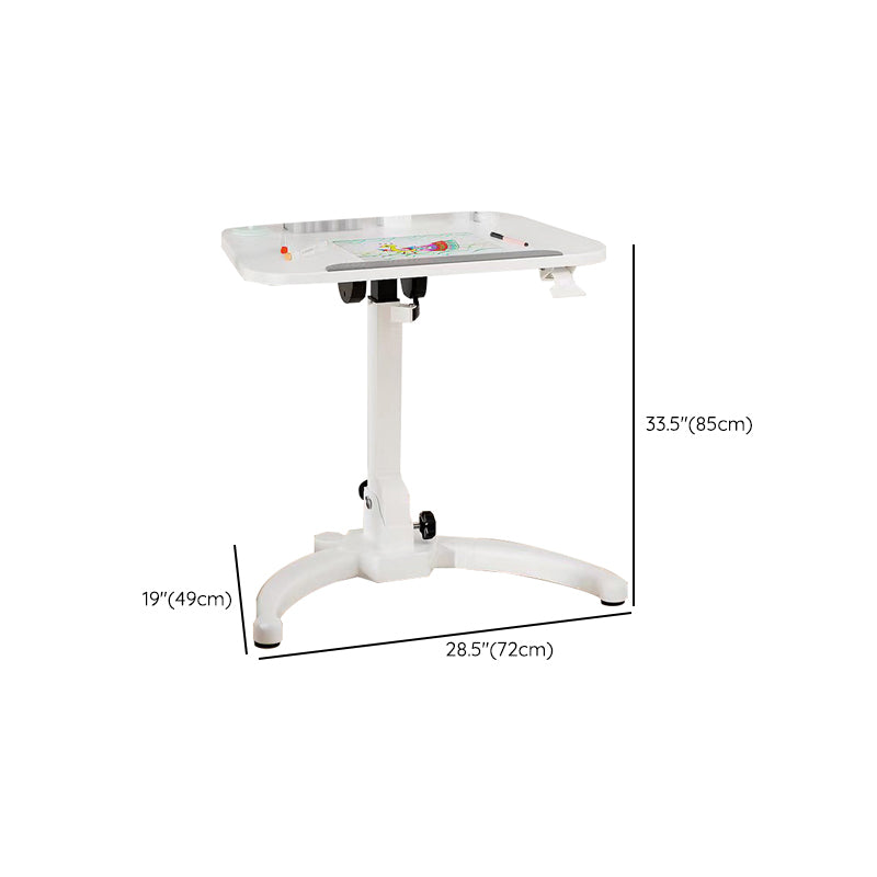 Contemporary Wooden Study Desk Multifunctional Lifting Desk with Metal Base