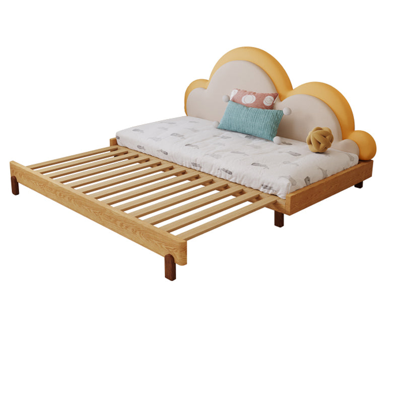 Contemporary Daybed Solid Wood Upholstered Headboard Princess Natural