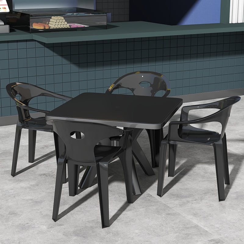 Contemporary Style Dining Set Plastic Square 1/5/10 Pcs Dining Table Set