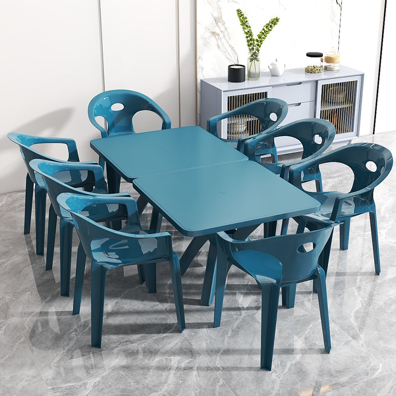 Contemporary Style Dining Set Plastic Square 1/5/10 Pcs Dining Table Set