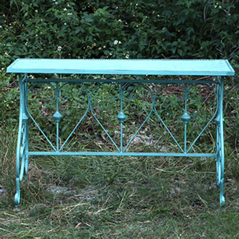 Modern Green Waterproof Courtyard Table Iron Rectangle Outdoor Table