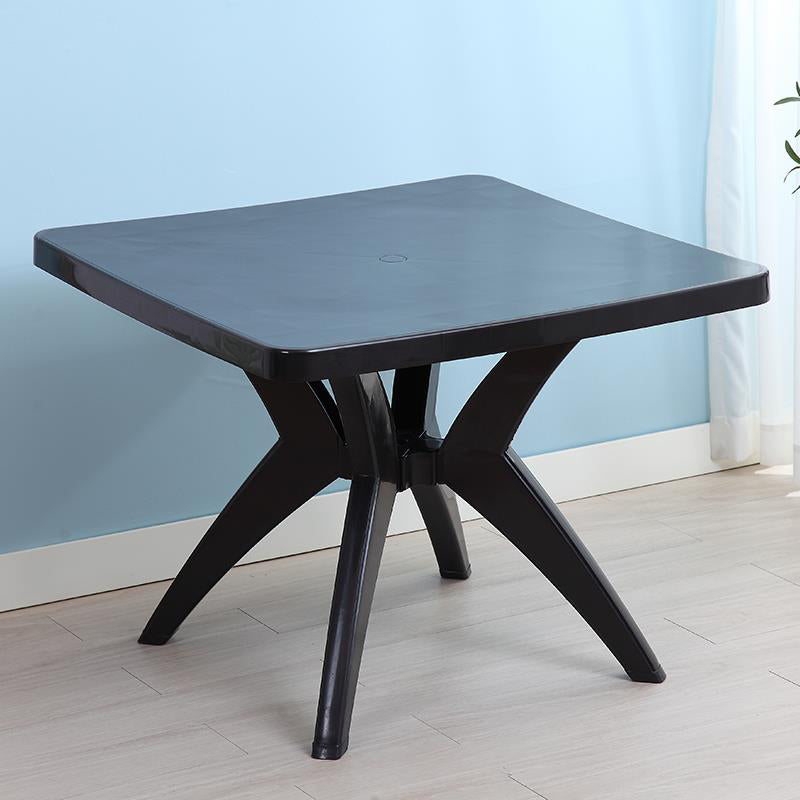 Modern Waterproof Square Courtyard Table Plastic Base Outdoor Table