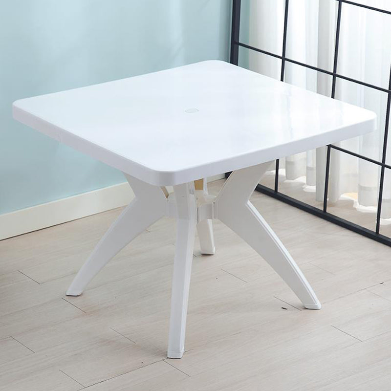 Modern Waterproof Square Courtyard Table Plastic Base Outdoor Table