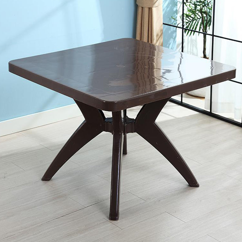 Modern Waterproof Square Courtyard Table Plastic Base Outdoor Table