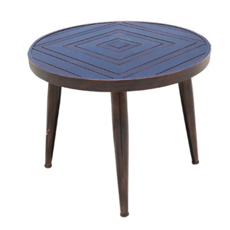 Modern Style Geometric Courtyard Table Aluminum Frame Outdoor Table