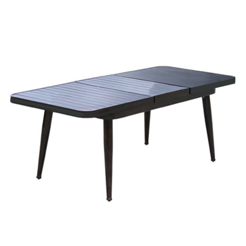 Modern Style Geometric Courtyard Table Aluminum Frame Outdoor Table
