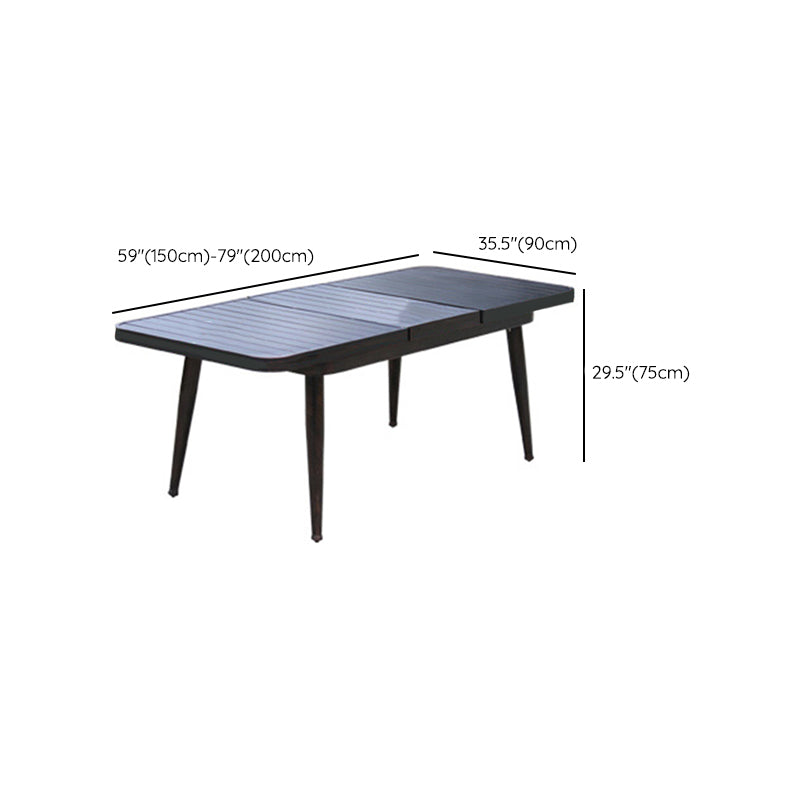 Modern Style Geometric Courtyard Table Aluminum Frame Outdoor Table