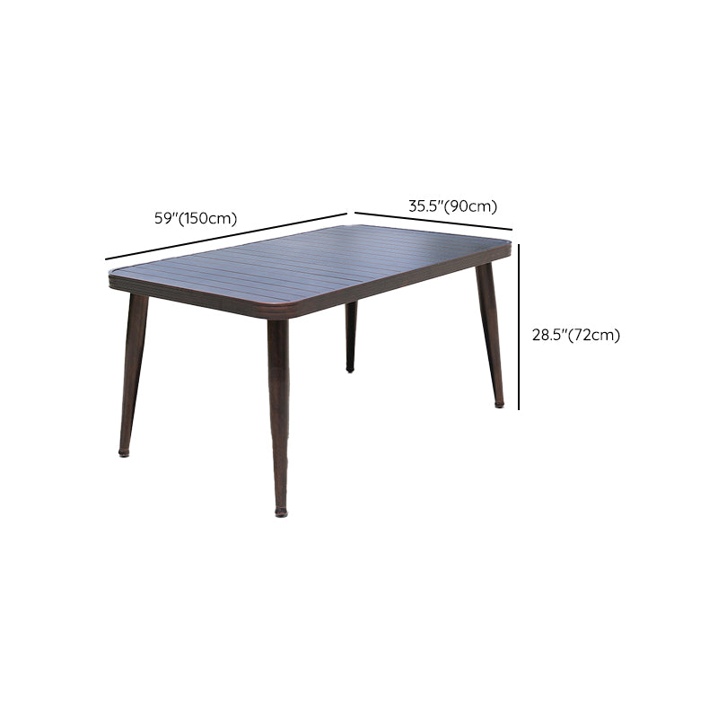 Modern Style Geometric Courtyard Table Aluminum Frame Outdoor Table