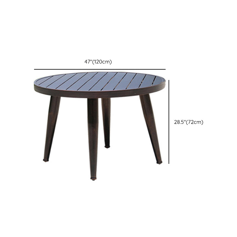 Modern Style Geometric Courtyard Table Aluminum Frame Outdoor Table