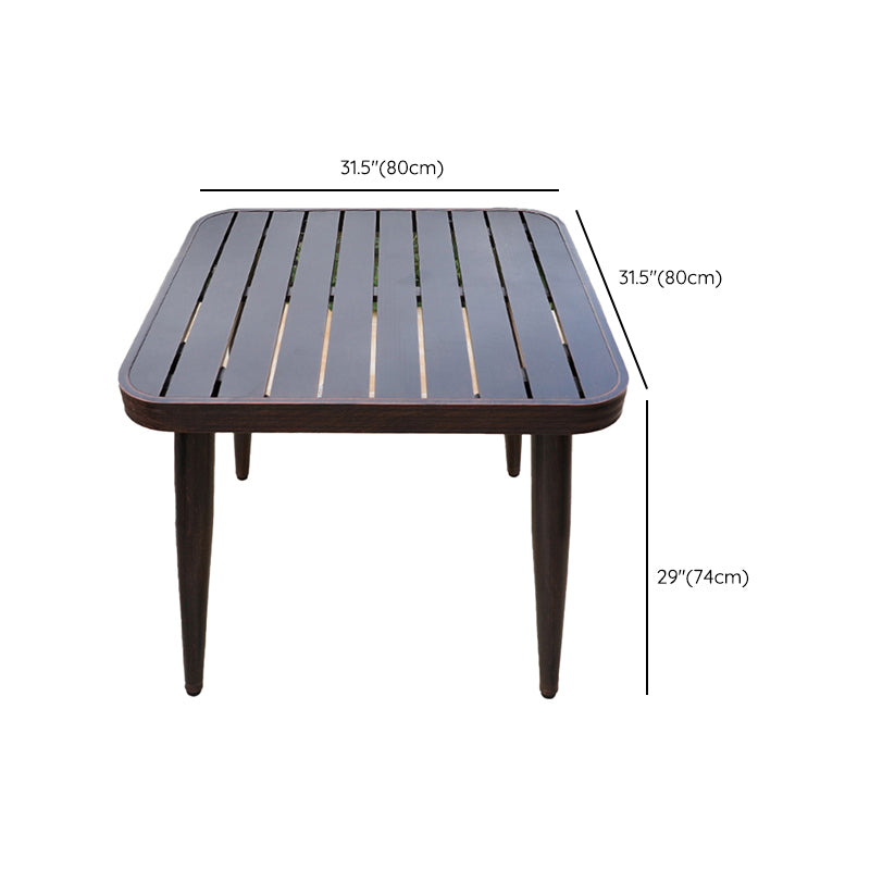 Modern Style Geometric Courtyard Table Aluminum Frame Outdoor Table