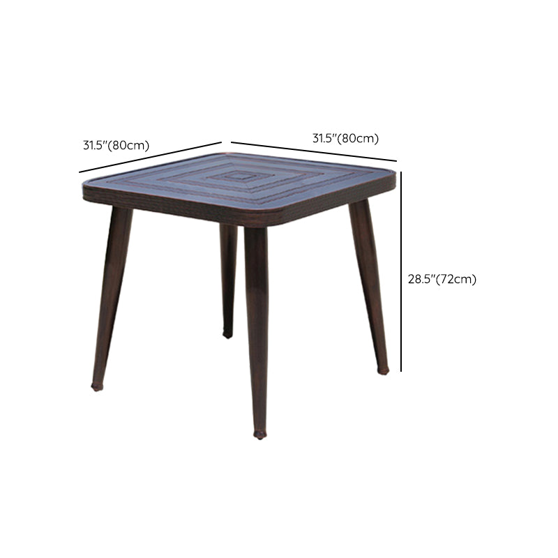 Modern Style Geometric Courtyard Table Aluminum Frame Outdoor Table