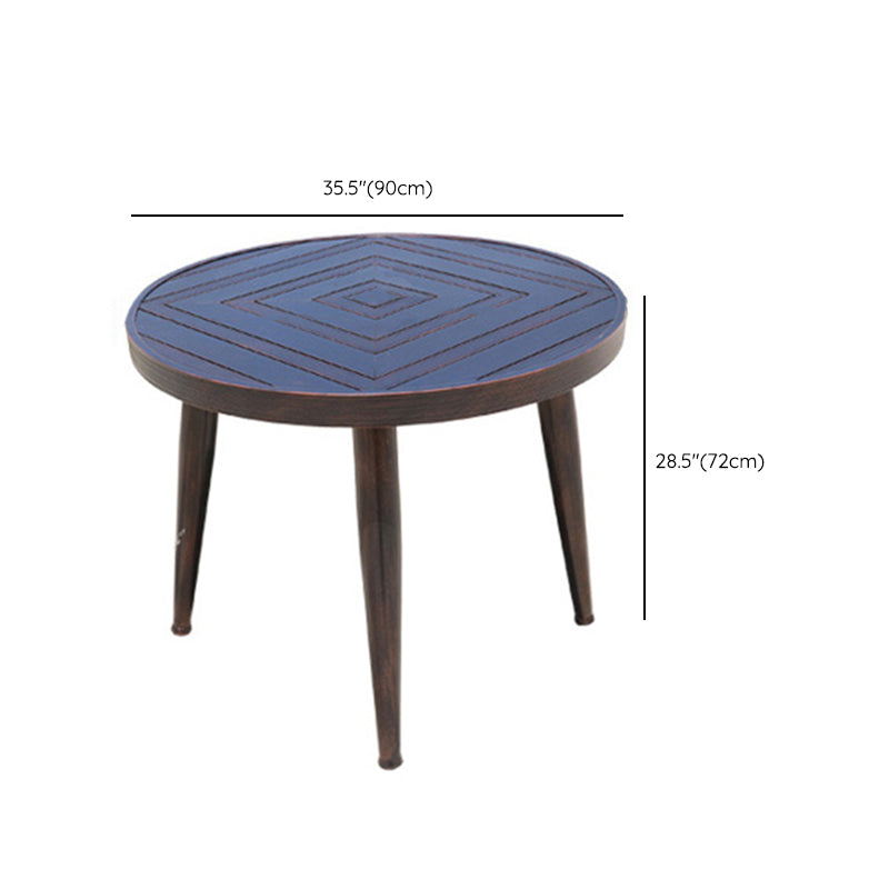 Modern Style Geometric Courtyard Table Aluminum Frame Outdoor Table