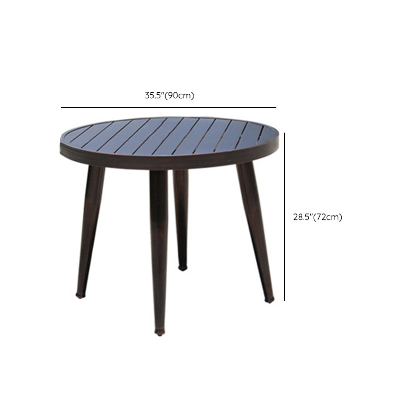 Modern Style Geometric Courtyard Table Aluminum Frame Outdoor Table