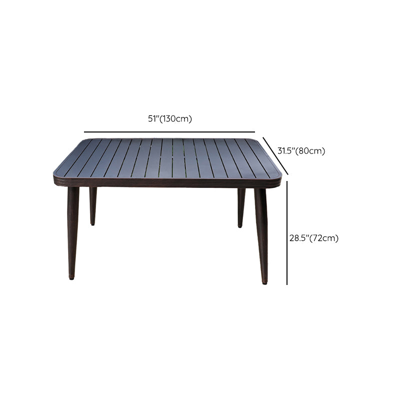 Modern Style Geometric Courtyard Table Aluminum Frame Outdoor Table