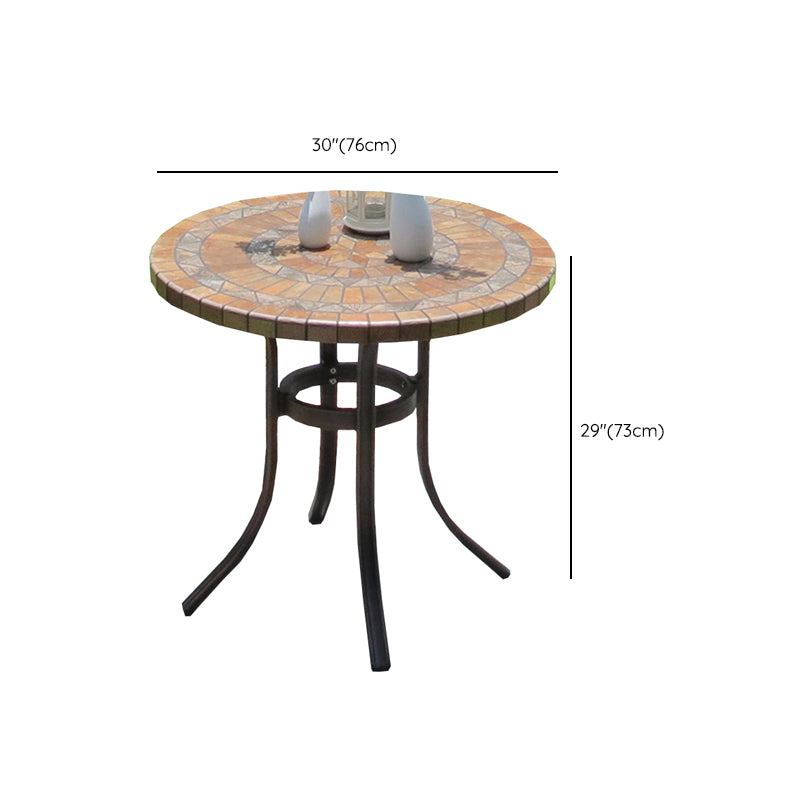 Modern Outdoor Patio Table Ceramic Rust Resistant Patio Table with Aluminum Frame