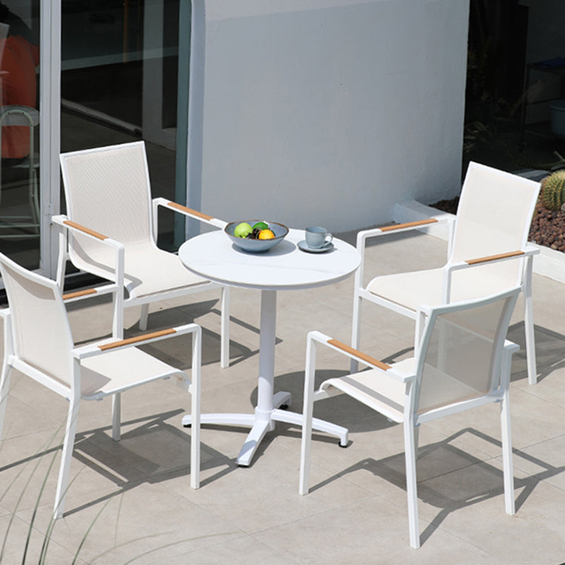 Modern Outdoor Patio Table UV Resistant Dining Table with Metal Frame