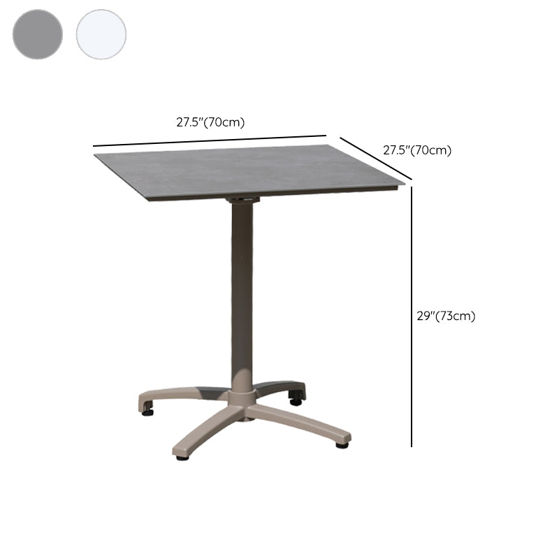 Modern Outdoor Patio Table UV Resistant Dining Table with Metal Frame