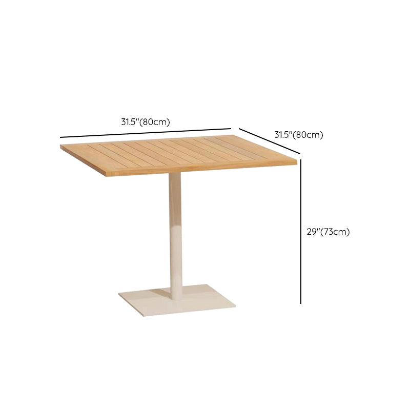 Modern Outdoor Patio Table UV Resistant Dining Table with Metal Frame