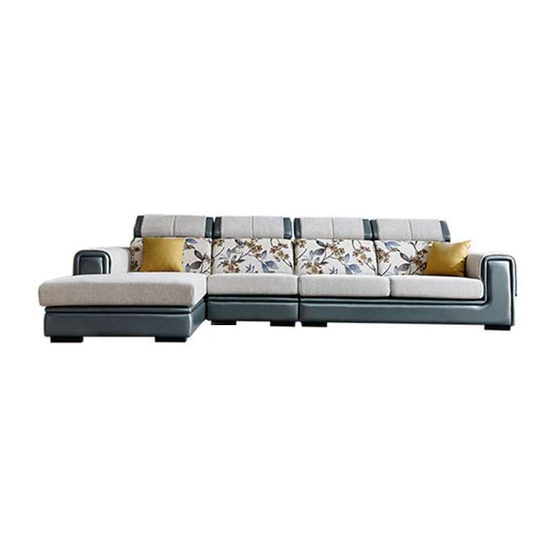 Modern Gray Cushions Sofa & Chaise 5-Seater 139.37" L Square Arm Sectional Sofa