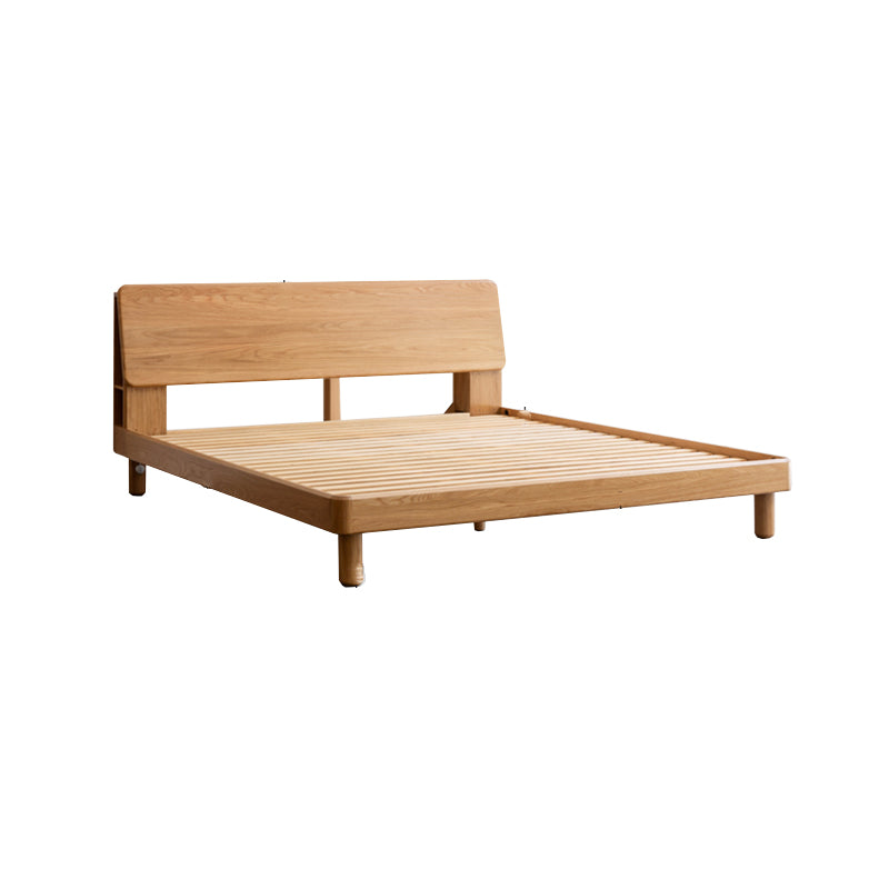 Solid Wood Standard Bed Contemporary Bed with Rectangular Headboard