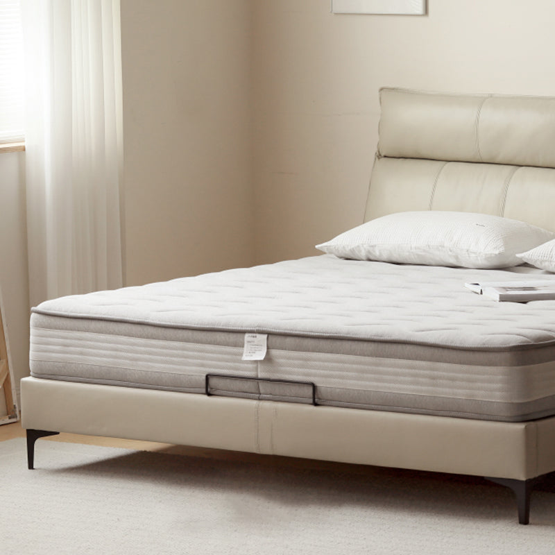 Leather Standard Bed Contemporary Wood Frame Bed with Upholstered Headboard