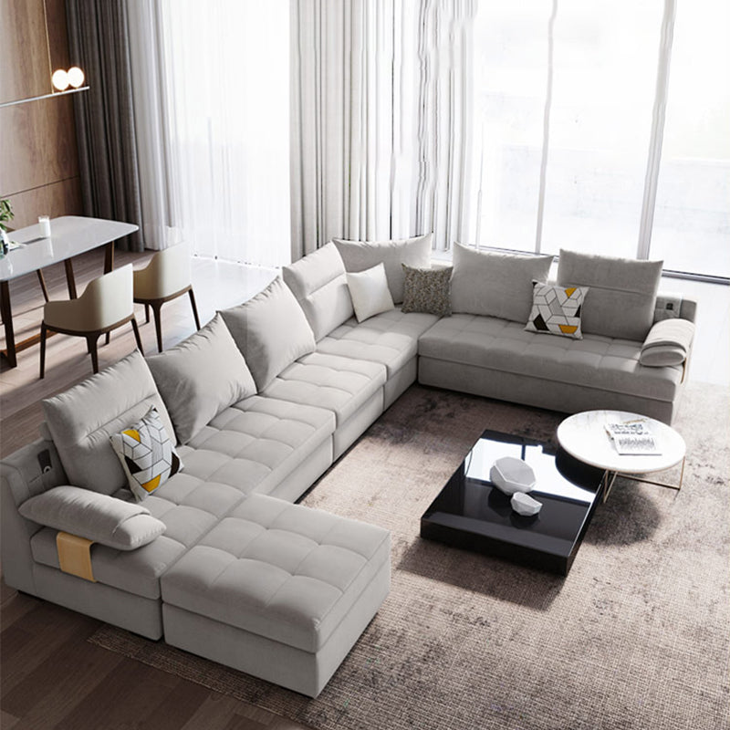 Contemporary Pillow Top Arm Sectional Couch Velvet Sectional sofa