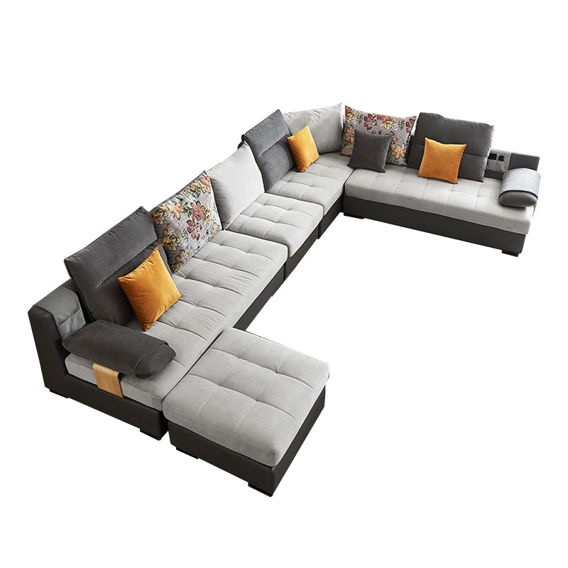 Contemporary Pillow Top Arm Sectional Couch Velvet Sectional sofa