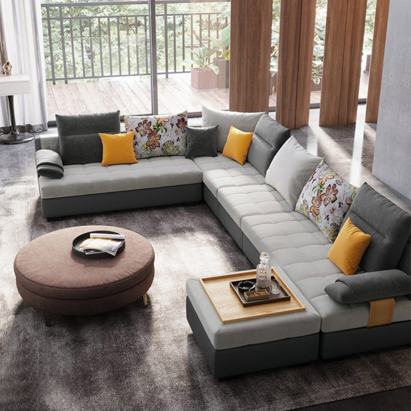 Contemporary Pillow Top Arm Sectional Couch Velvet Sectional sofa