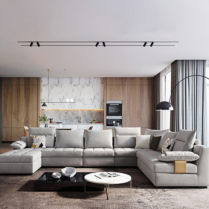 Contemporary Pillow Top Arm Sectional Couch Velvet Sectional sofa